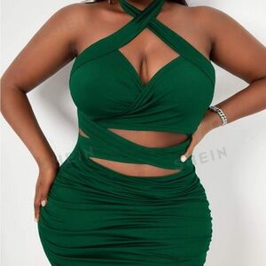 Plus Criss Cross Halter Dress